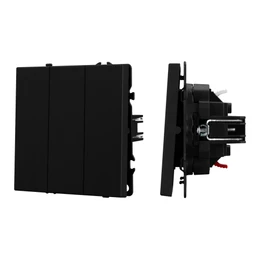 Фото #1 товара Механизм выключателя трехклавишный непроходной SWT-NOBE-MK03-SFPL-BK (230V, 10A) (Arlight, Черный оникс)