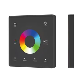 Фото #1 товара INTELLIGENT ARLIGHT Сенсорная панель SMART-RF-801-11-1G-4SC-RGBW черный (3V, 2.4G) накладная (IARL, IP20 Пластик, 5 лет)
