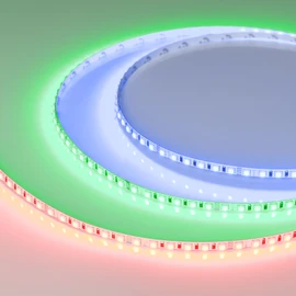 Фото #1 товара Светодиодная лента RT-G120-5mm 24V RGB (7.5 W/m, IP20, 3838, 5m) (Arlight, узкая)