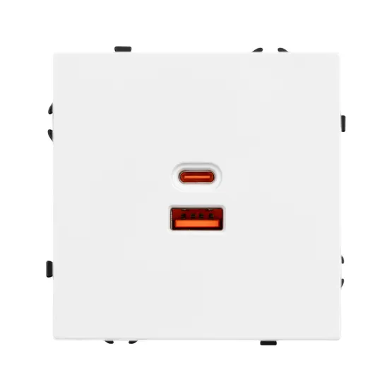 Фото #3 товара Механизм розетки с быстрой USB зарядкой SCT-NOBE-MUAC-SFPL-FC-WH (65W, QC3) (Arlight, Белый кварц)
