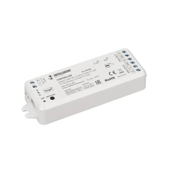 Фото товара INTELLIGENT ARLIGHT Контроллер SMART-DMX-301-72-MULTI-DRI-PS-SUF (12-36V, Master, TUYA Wi-Fi, 2.4G) (IARL, IP20 Пластик, 5 лет)