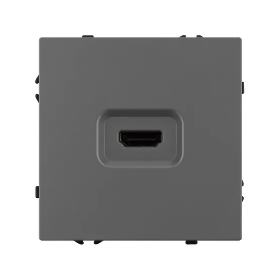 Фото #4 товара Механизм HDMI розетки SCT-NOBE-MHD1-SFPL-GR (Arlight, Серый базальт)