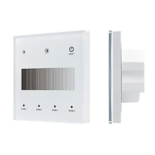 Фото товара INTELLIGENT ARLIGHT Сенсорная панель SMART-DALI-301-11-1G-4SC-DT6 Белая (230V, встраиваемая, 2.4G) (IARL, IP20 Пластик, 5 лет)