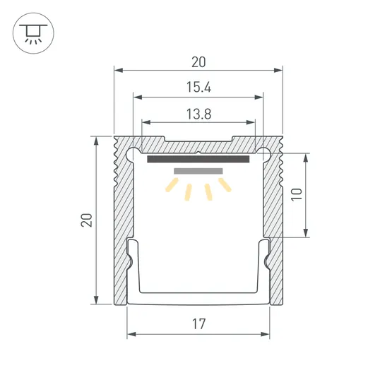 Фото #3 товара Профиль SL-SLIM20-H20-2000 ANOD (Arlight, Алюминий)