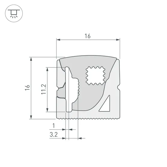 Фото #2 товара Силиконовый профиль WPH-FLEX-1616-SIDE-S11-50m WHITE (Arlight, Силикон)