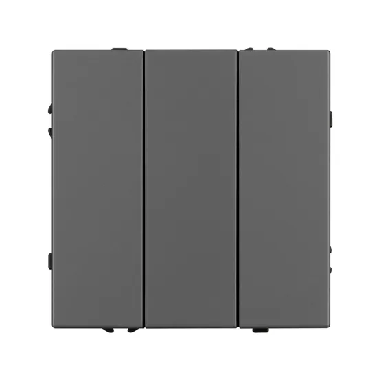 Фото #4 товара Механизм выключателя трехклавишный непроходной SWT-NOBE-MK03-SFPL-GR (230V, 10A) (Arlight, Серый базальт)