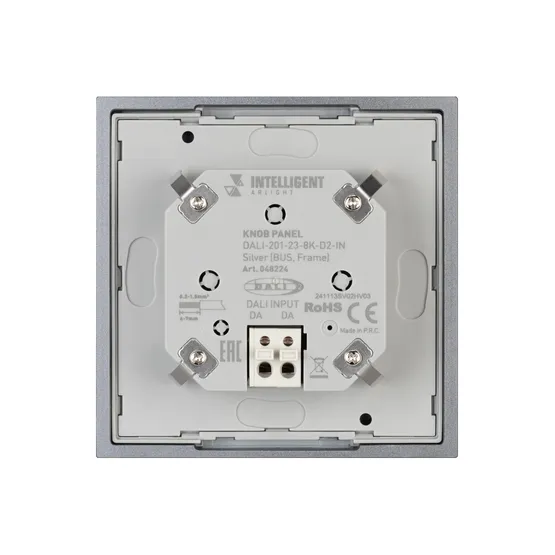 Фото #3 товара INTELLIGENT ARLIGHT Кнопочная панель DALI-201-23-8K-D2-IN Silver (BUS, Frame) (IARL, IP20 Металл, 3 года)