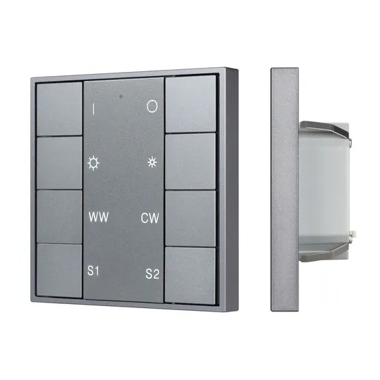 Фото #1 товара INTELLIGENT ARLIGHT Кнопочная панель DALI-201-23-1G-2SC-MIX-DT8-IN Silver (BUS, Frame) (IARL, IP20 Металл, 3 года)