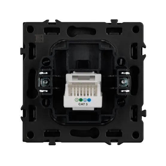 Фото #4 товара Механизм телефонной розетки SCT-NOBE-MTL1-SFPL-BK (RJ-11, 4C) (Arlight, Черный оникс)