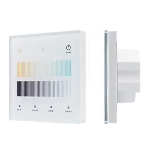 Фото товара INTELLIGENT ARLIGHT Сенсорная панель SMART-DALI-301-11-1G-4SC-DT8 Белая (230V, встраиваемая, 2.4G) (IARL, IP20 Пластик, 5 лет)