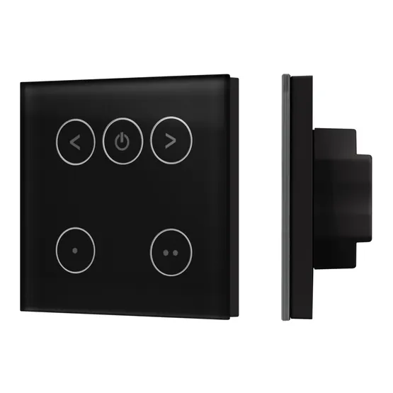 Фото товара INTELLIGENT ARLIGHT Сенсорная панель SMART-TRIAC-601-11 Черная (230V, 1.5A, TUYA Wi-Fi, 2.4G) (IARL, IP20 Пластик, 5 лет)