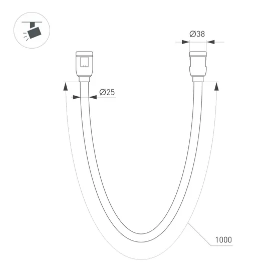 Фото #5 товара Светильник ART-APRIORI-TUBE-ELASTIC-R38-L1000-12W Warm3000 (GD, 360 deg, 48V) (Arlight, IP20 Металл, (Arlight, IP20 Металл, 3 года)