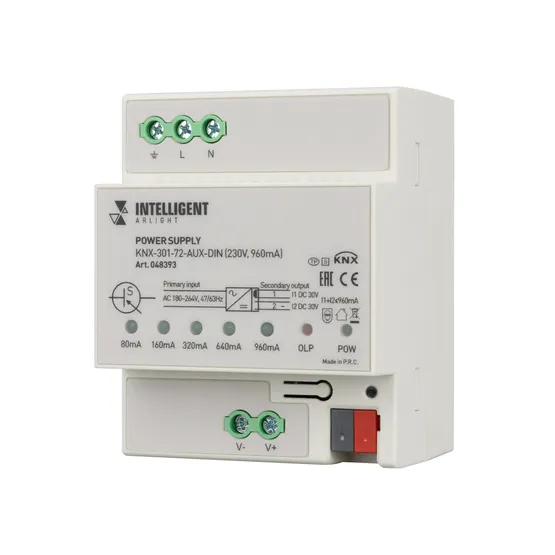 Фото #1 товара INTELLIGENT ARLIGHT Блок питания шины KNX-301-72-AUX-DIN (230V, 960mA) (IARL, IP20 Пластик, 2 года)