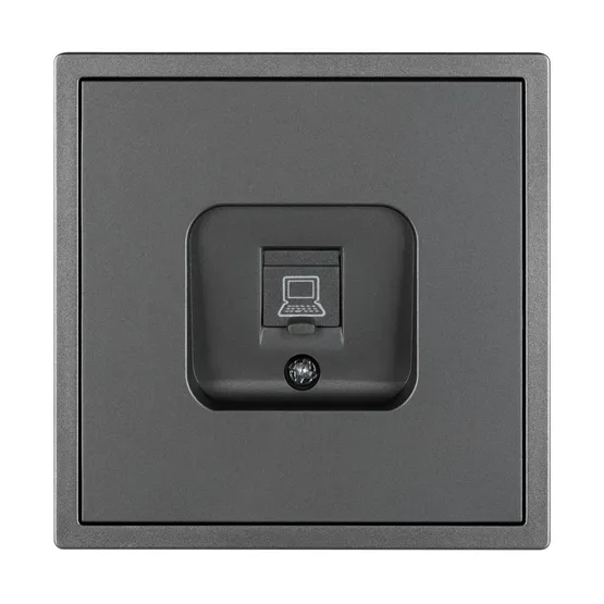 Фото #2 товара Механизм компьютерной розетки SCT-TENDO-MPC1-SFPL-GR (RJ-45, CAT6) (Arlight, Матовый графитовый)
