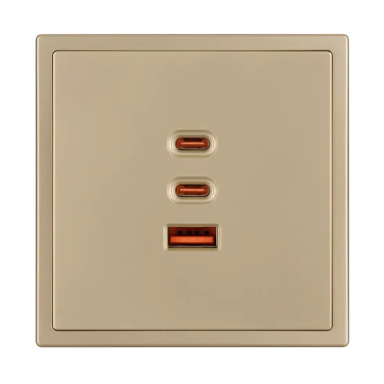 Фото #2 товара ARL NOBE USB Розетка тип А+С+С софт-тач золотой песок SCT-MUACC-SFPL-FC-GD (65W, QC3) (Arlight, -)