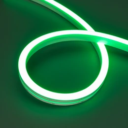 Фото #1 товара Светодиодная лента герметичная MOONLIGHT-SIDE-A140-12x17mm 24V Green (8 W/m, IP67, 5m, wire x2) (Arlight, Вывод боковой, 3 года)